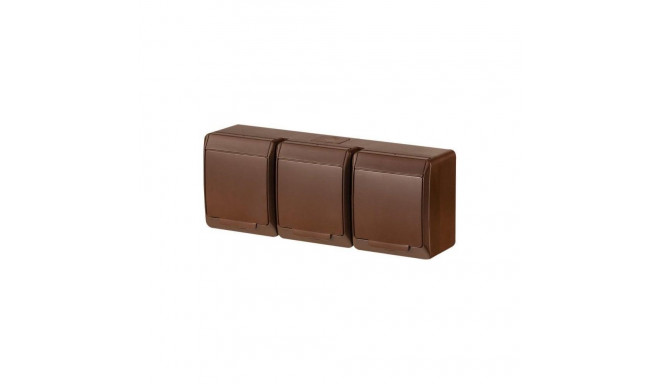 SOCKET HERMES 3PL BROWN IP44 0326-06