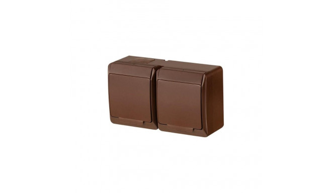 SOCKET HERMES 2PL pruun IP44 0325-06