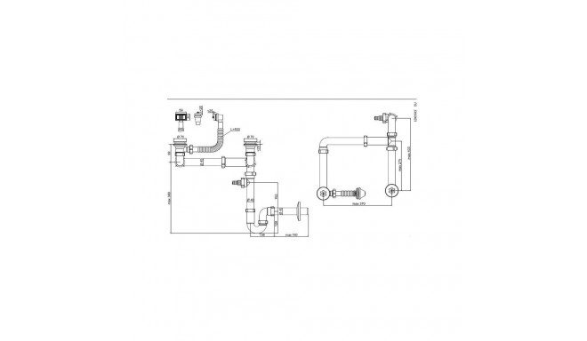 DOUBLE SINK SIPHON 1 1/2X 40