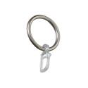 CURTAIN RINGS W HOOKS SILVER D19 10UNIT