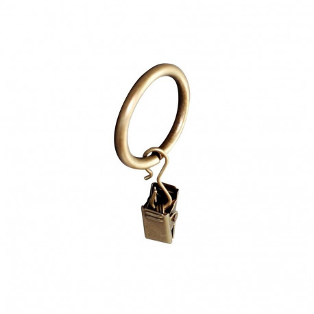 CURTAIN RINGS W CUR CLIPS GOLD D19 10UNI