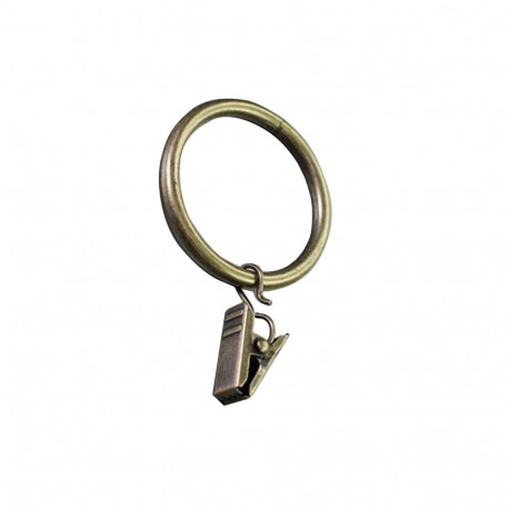 CURTAIN RINGS W CLIPS GOLD D16 10UNIT