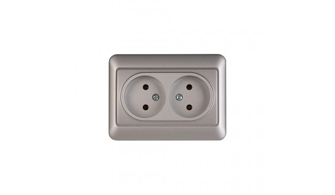 DOUBLE SOCKET OUTLET MET. RP16-020 SL