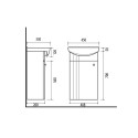 CABINET WITH WASHBASIN SA44 WHITE