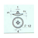 WOOD SCREW LID DM/S19 L.BEECH 12MM (100)