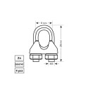 ROPE CLIP 6.0 MM ZN DIN741 4DD