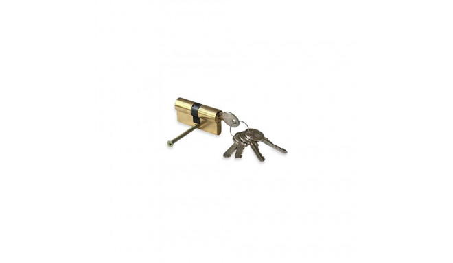 CYLINDER LOCK 80MM 40X40 BRASS 5 KEYS