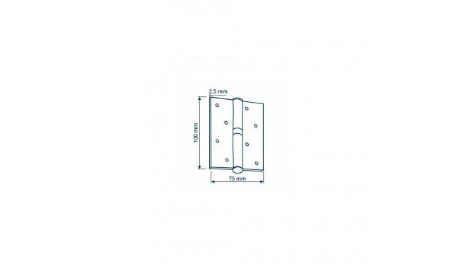 HINGE UKSE 100X75X2.5 SB HARJATUD BRA