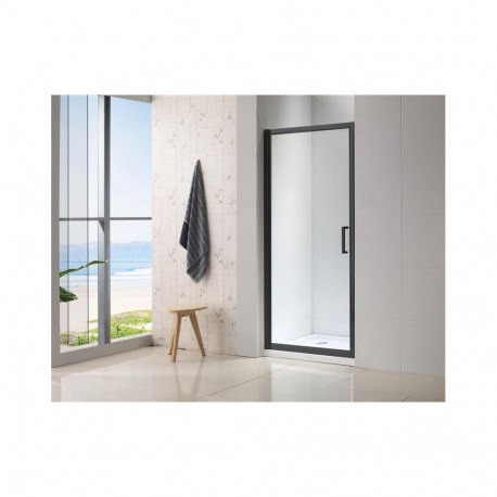 SHOWER DOOR 90X190CM 6MM BLACK PROFILE