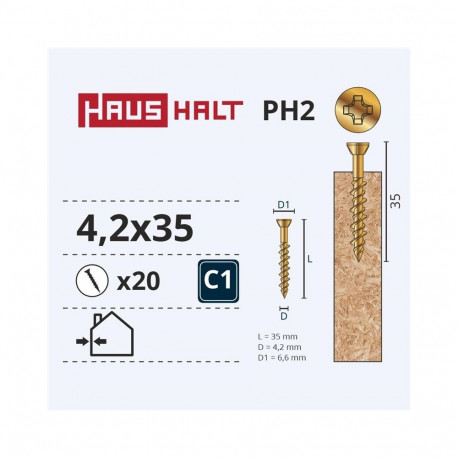 OSB kruvi 4.2x35 kollane ZN 20 tk