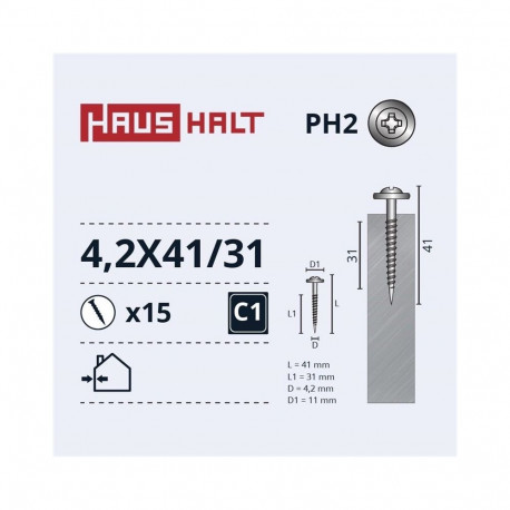 SELF SCREW 4,2X41/31 MET/MET ZN 15 tk