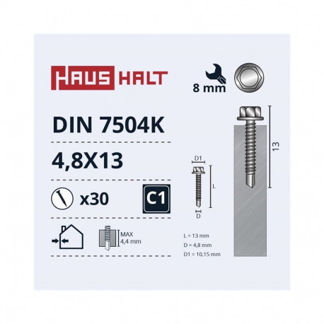 SELF SCREW 4,8X13 DIN7504K ZN 30PCS