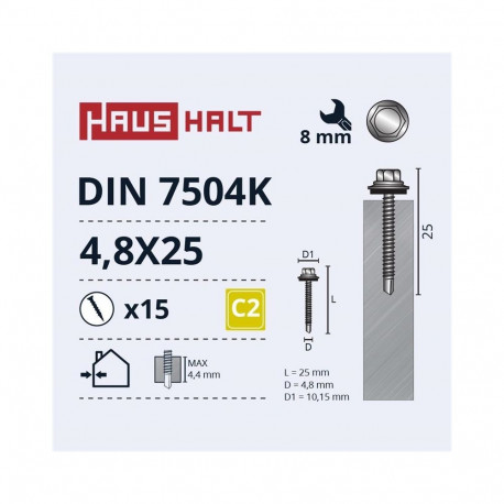 SELF SCR 4,8X25 DIN7504K MET+EMPD 15PCS