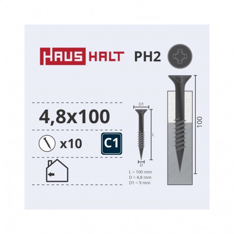 kipsikruvi metallile 4.8x100 10 tk O2