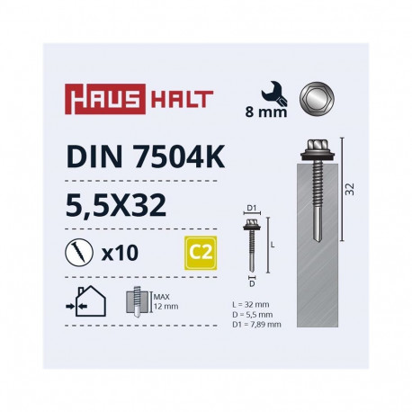 SELF SCR 5,5X32 DIN7504K 12mm+EMPD 10 tk
