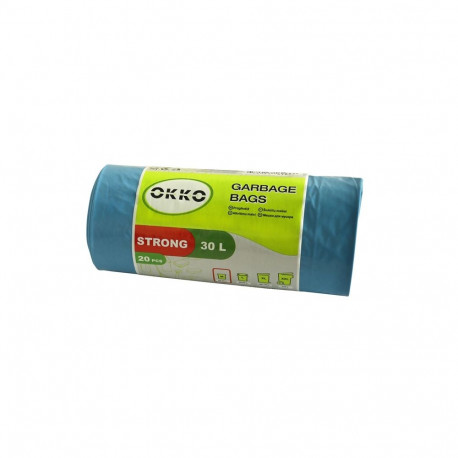 TRASH BAG OKKO STRONG BLUE 30L 20PCS