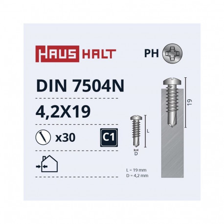 isekeermestavad kruvid 4.2x19 DIN7504N ZN 30 tk