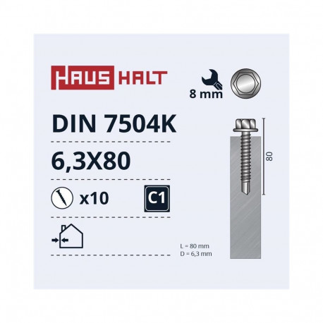 SELF SCR 6.3X80 MET DIN7504K ZN10PCS M2