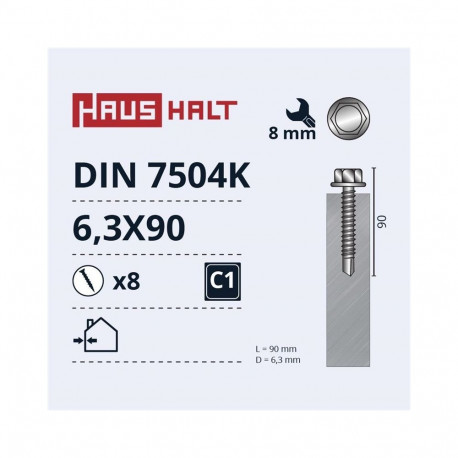 SELF SCR 6.3X90 MET DIN7504K ZN 8PCS M2
