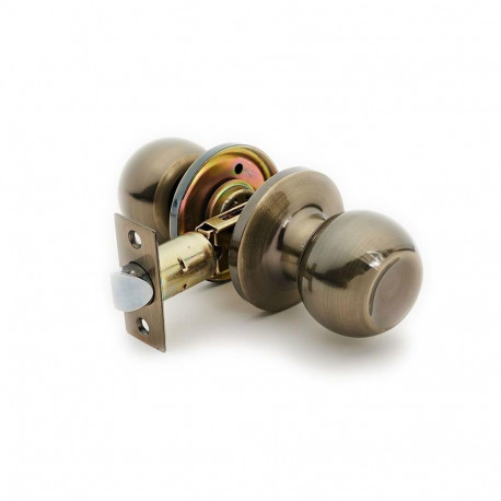 DOOR KNOB LOCK 607 AB ANTIQUE BRASS