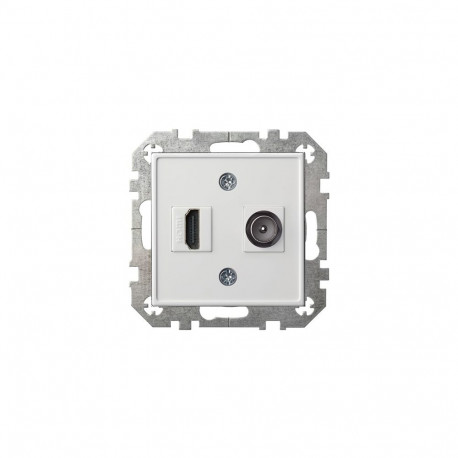 SOCKET HDMI+TV-002-01 valge