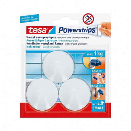 TESA HOOKS SMALL CIRCLE WHITE