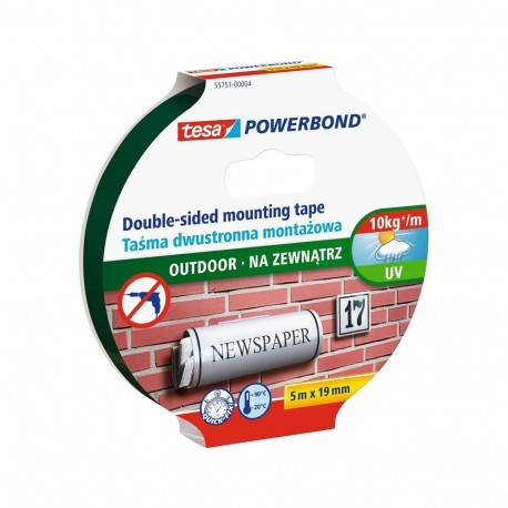 kahepoolne teip välistingimustesse 5m x 19mm
