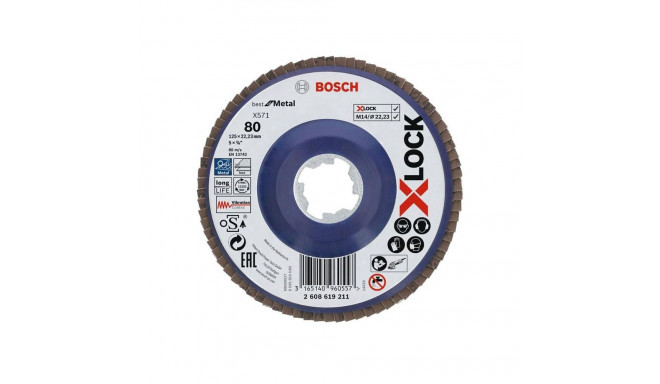 FLAP DISC 125MM 80 BOSCH X-LOCK