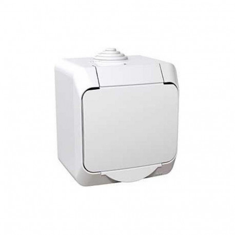 SOCKET SINGLE IP44 valge CEDAR+