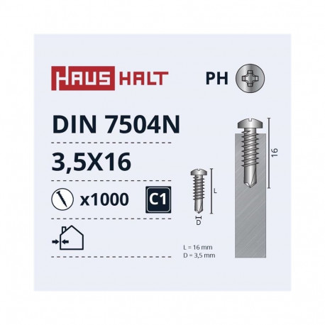 SCREW SELFTAP DIN7504N 3.5X16 (1000)