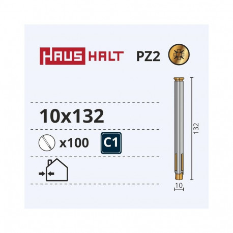 METAL FRAME ANCHOR WITH NUT 10X132