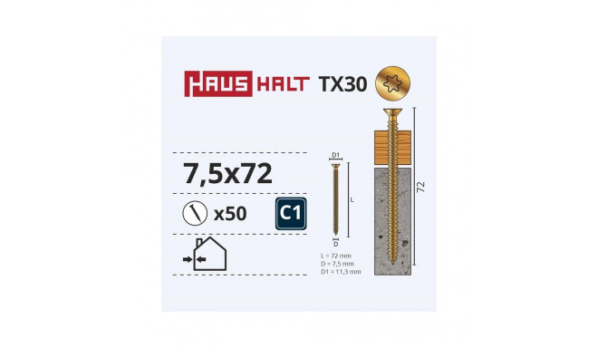 WINDOWS FRAME SCREW 7.5X72 50PCS (12)