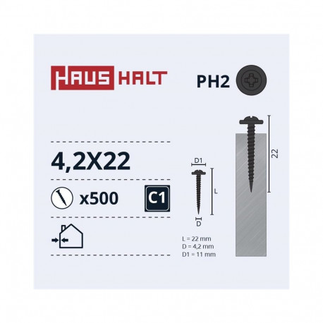 isekeermestuv kruvi 4,2x22 met/met+fosfaat (500)