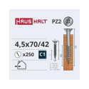 CHIPBOARD SCREW 4.5X70/42 WHITE ZP (250)