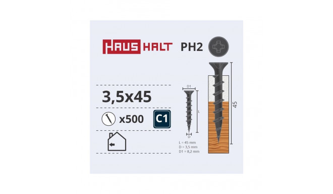 DRYWALL SCREW FOR WOOD 3.5X45 (500)