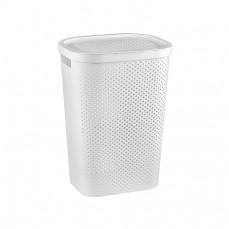 INFINITY DOTS 60L valge pesukorv