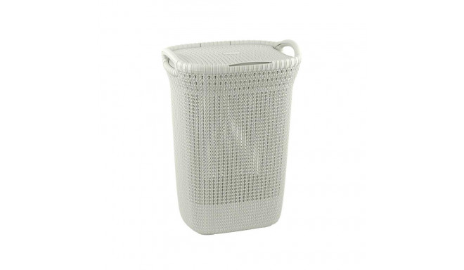 LAUNDRY HAMPER CURVER KNIT OASIS WHITE