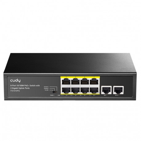 Switch FS1010PG 8xFE PoE+ 120W Gigabit Uplink
