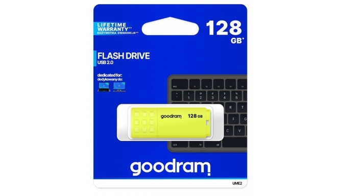 Goodram mälupulk 128GB UME2 USB 2.0, kollane