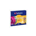 VERBATIM DVD+RW 4,7GB 4X COLOUR SLIM CASE*5 43297