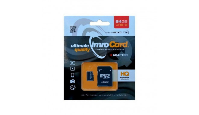 Imro memory card microSDXC 64GB C10 UHS-3 + adapter