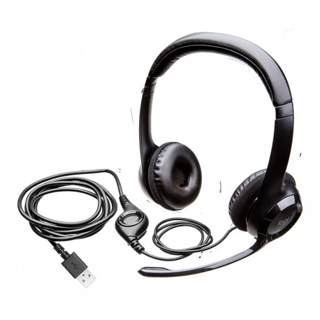 LOGITECH H390 Corded Headset - BLACK - USB