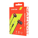 CANYON EP-3, Stereo earphones with microphone, Red, cable length 1.2m, 21.5*12mm, 0.011kg