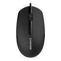 CANYON M-10, Canyon Wired optical mouse with 3 buttons, DPI 1000, with 1.5M USB cable, black, 65*115