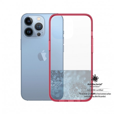 Kaitseümbris ClearCaseColor, Apple iPhone 13 Pro, klaasist tagaküljega, punane / läbipaistev, Panzer