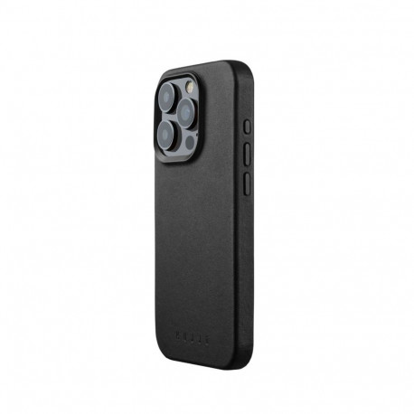 Kaitseümbris Apple iPhone 15 Pro, must, MagSafe, naturaalsest nahast, Mujjo