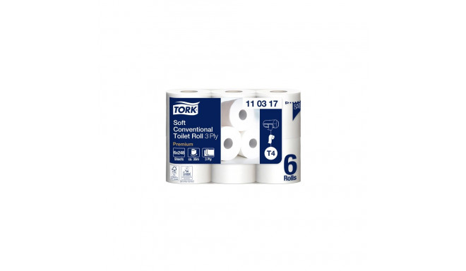 Tualettpaber Tork Soft Conventional T4, 34,72mx9,9cm, 3-kih, valge, 6 tk 3Re 110317