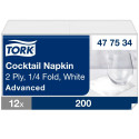 Salvrätikud Tork Advanced, 24x24cm, 2-kih, 200tk, valge 477534