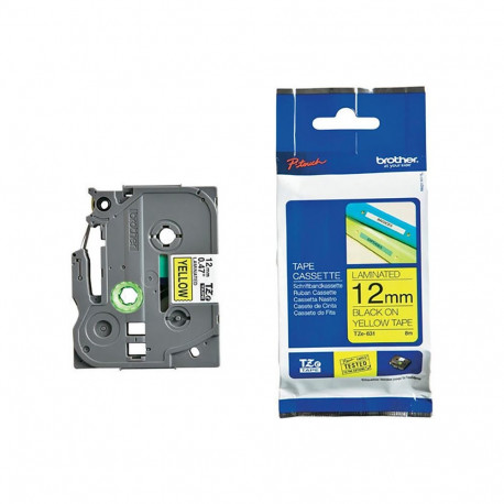 Markeerimislint Brother TZE-631, 12mm must/kollasel