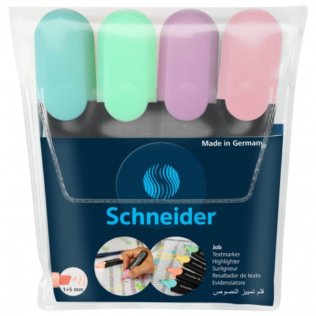 Tekstimarker Schneider Job Pastel highlighter, 4tki